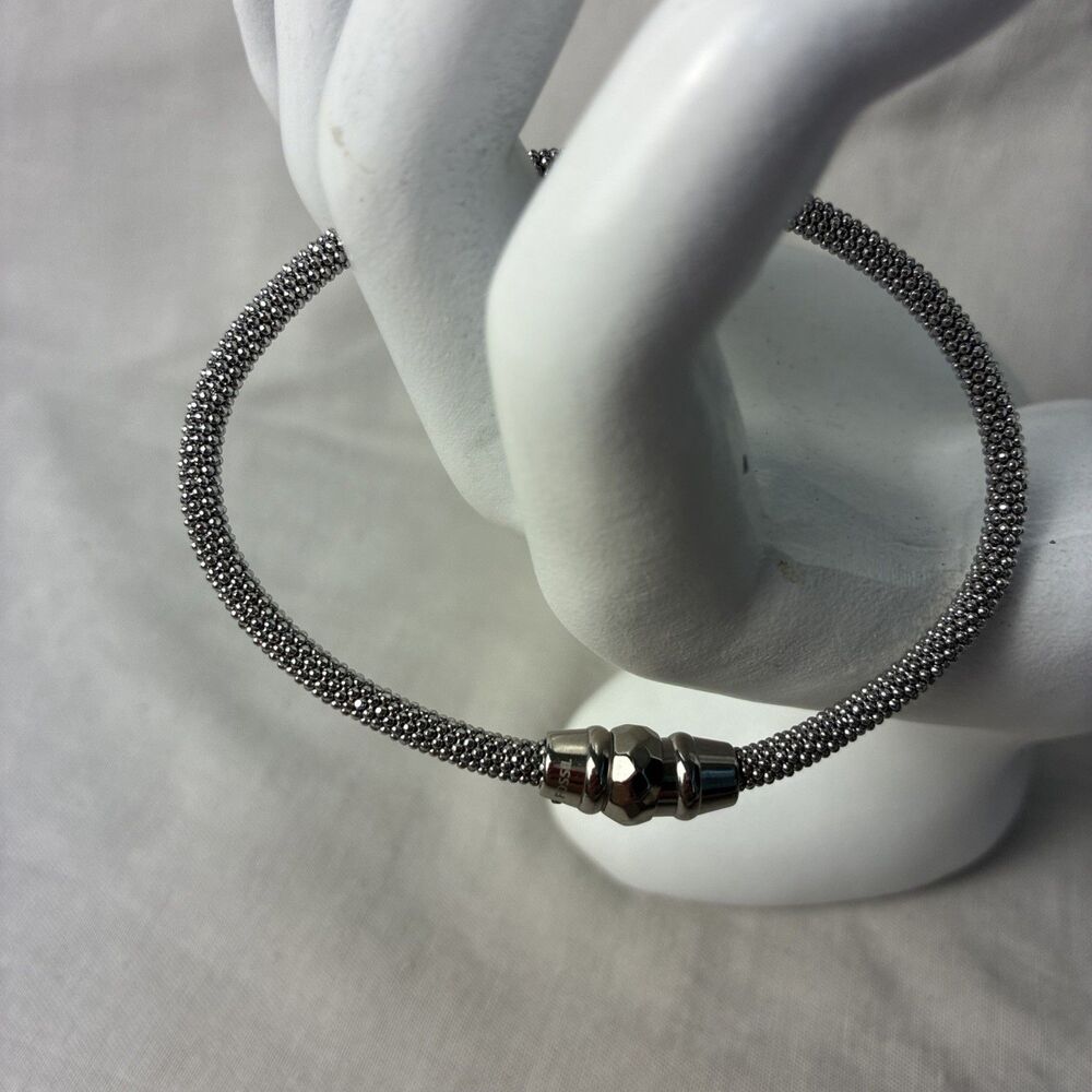 Fossil Womens Silver Mesh magnetic Bracelet